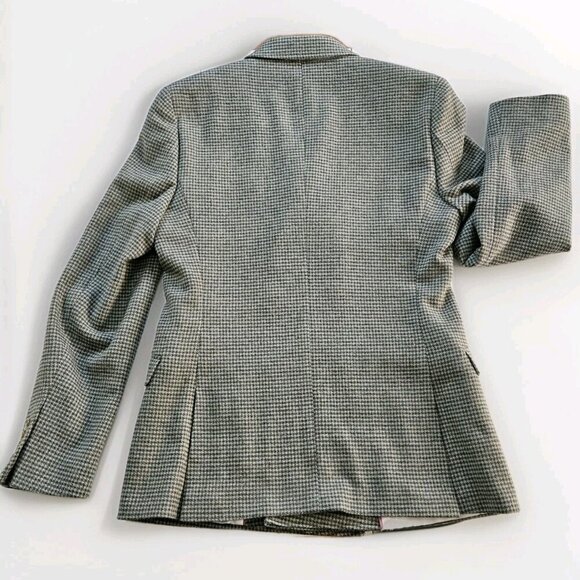 ASOS Suit Men Blazer US 40 Trousers 32x30/28 Houndstooth Wool Blend Lined Preppy - Picture 11 of 16